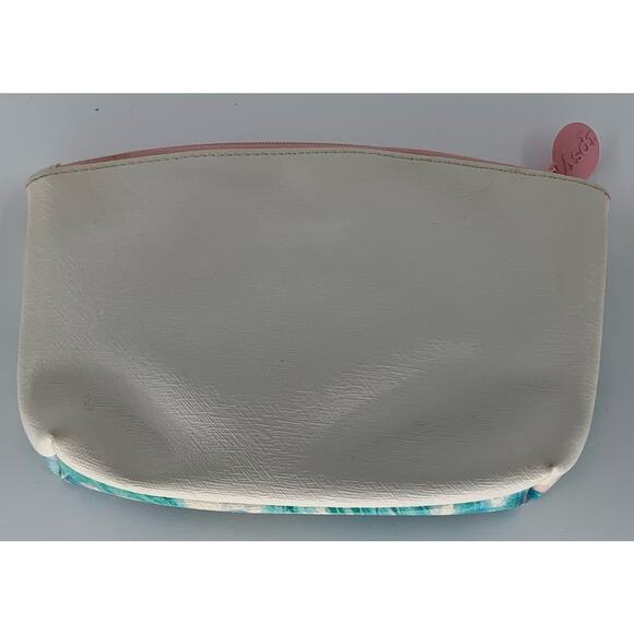 Ipsy Makeup Bag White Pink Small Cosmetic 7.25 x 5.25 Inches Zipper Tote Purse - Picture 3 of 7